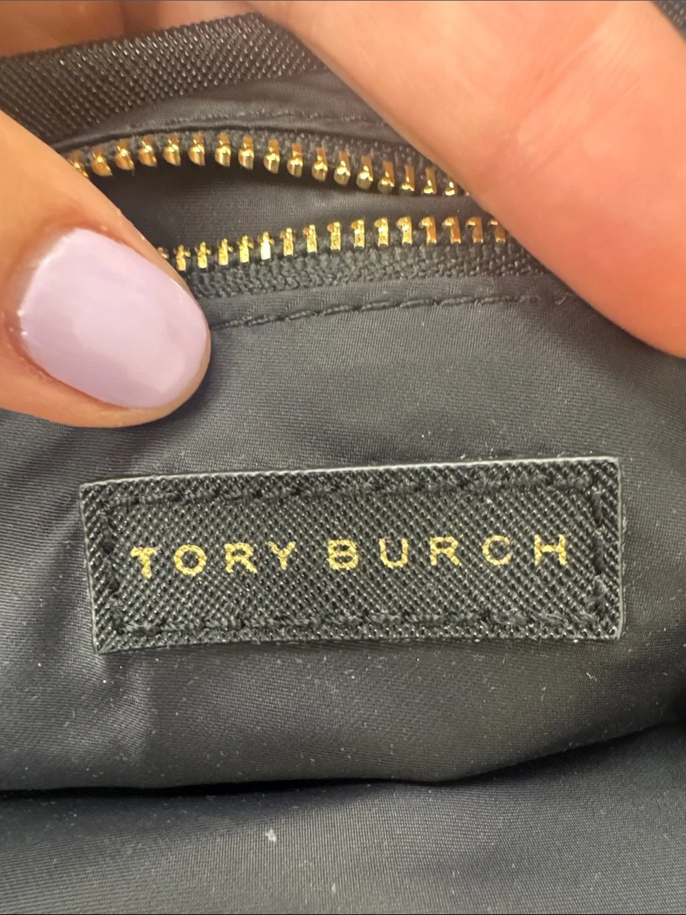 Tory Burch Scout Nylon and Leather Crossbody Black Purse